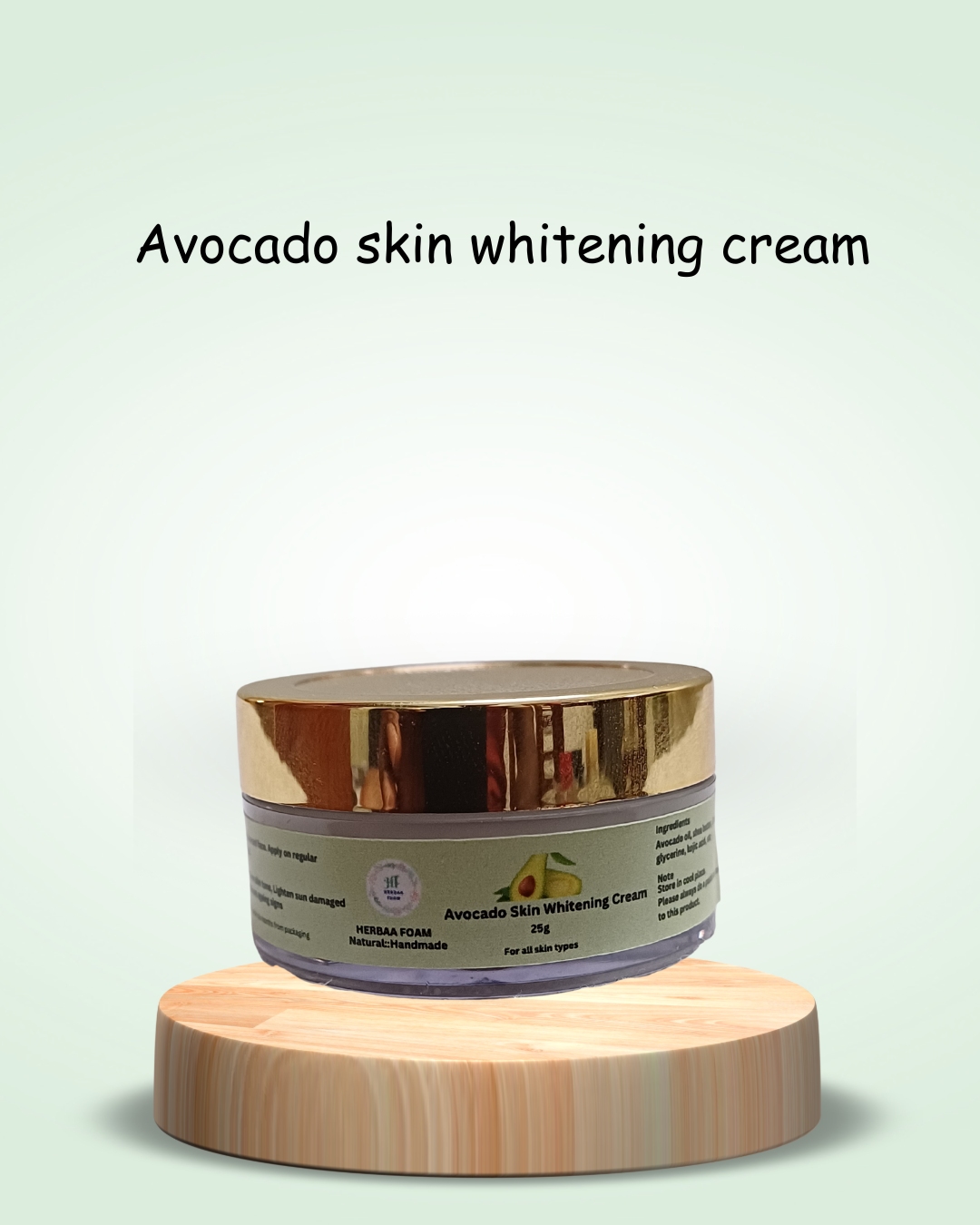 Avocado skin whitening cream